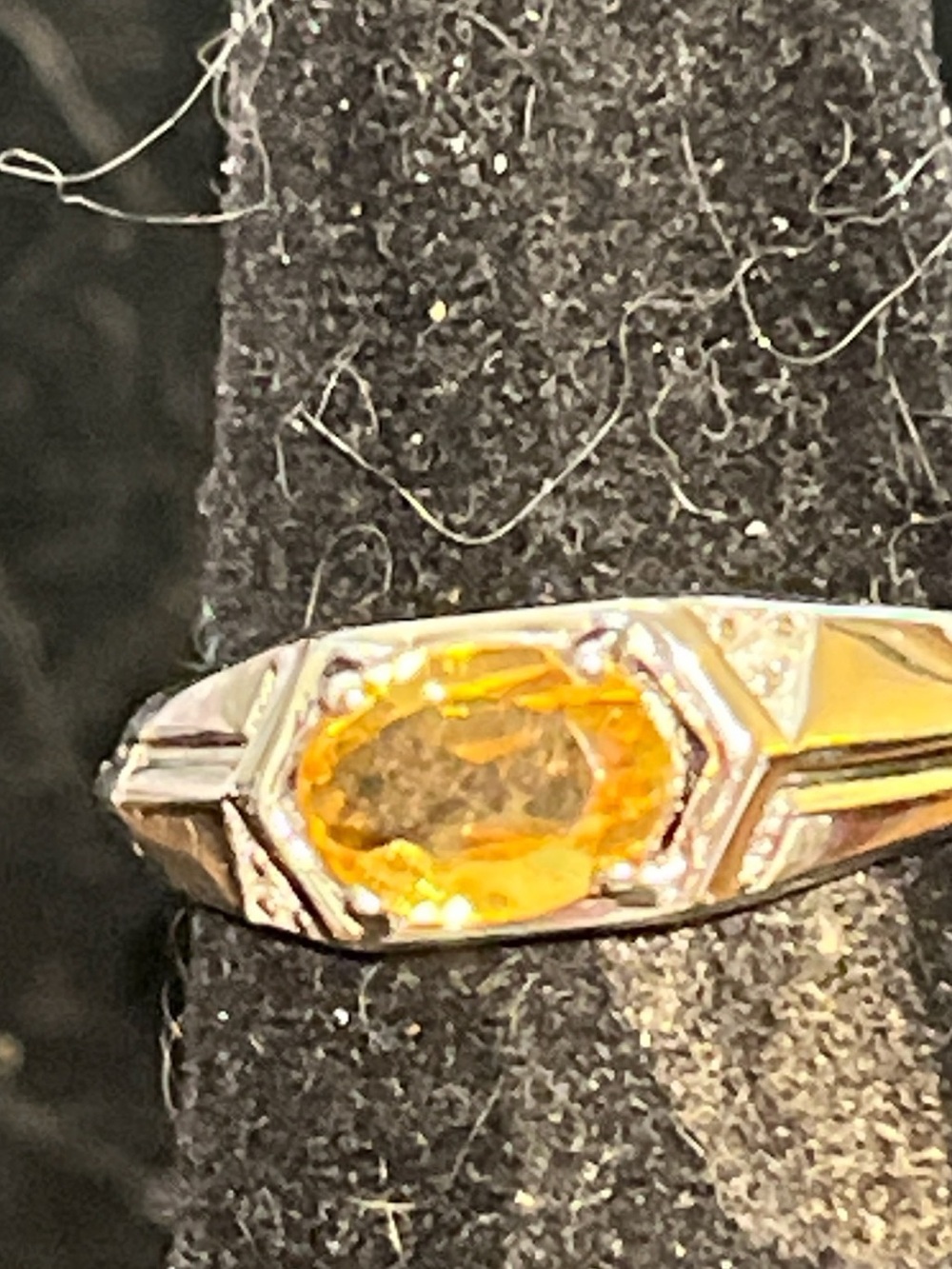 Sterling silver ring with oval natural citrine